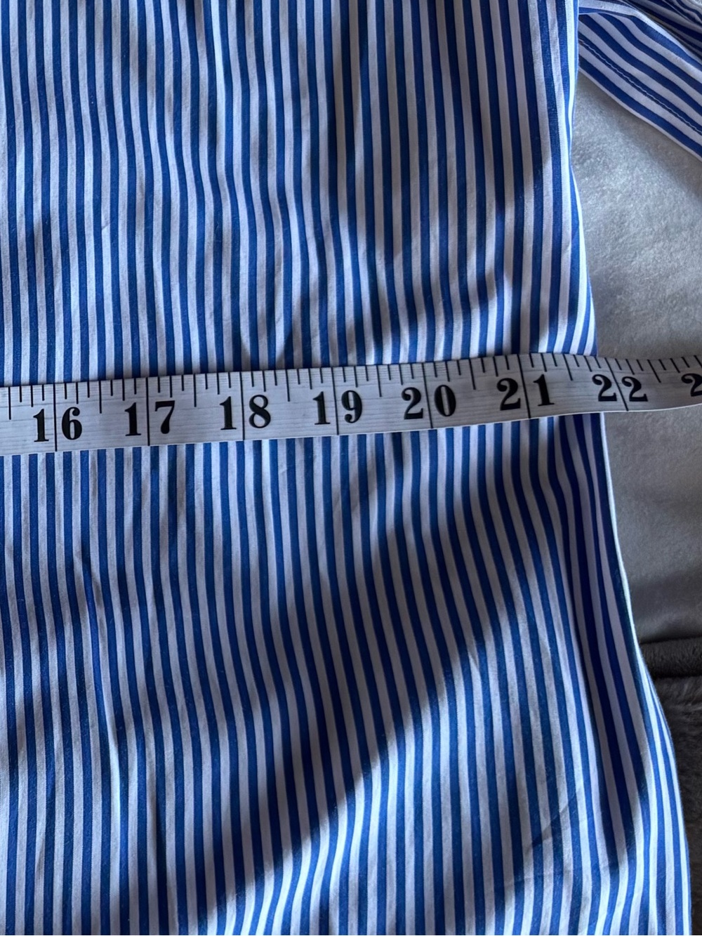 Lauren Ralph Lauren Blue & White Striped Button-Front Midi Shirt Dress - Picture 13 of 13